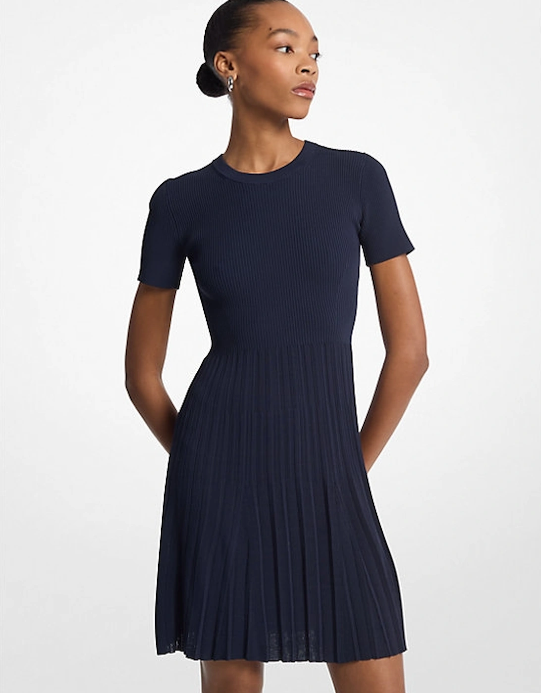 Ribbed Knit Short-Sleeve Dress, 2 of 1