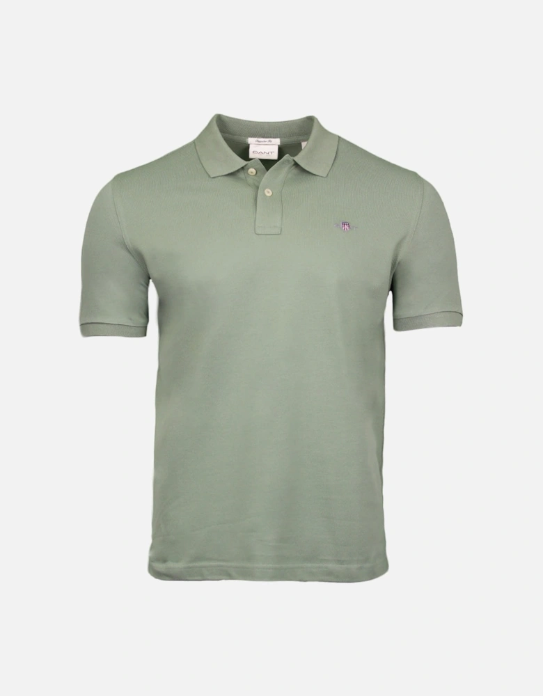 Regular Shield Pique Polo Shirt, Kalamata Green