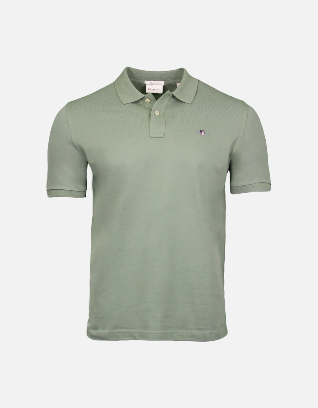 Regular Shield Pique Polo Shirt, Kalamata Green, 2 of 1