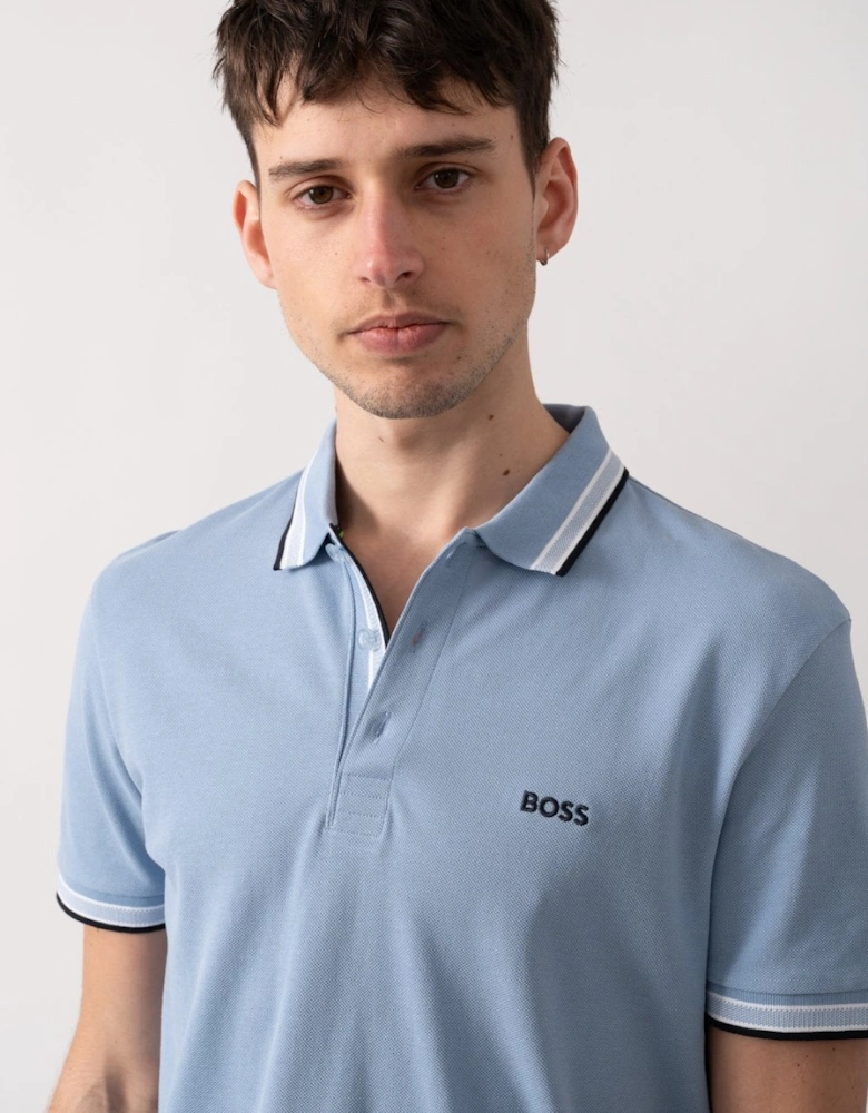 BOSS Green Paddy Mens Cotton-Piqué Polo Shirt with Contrast Logo