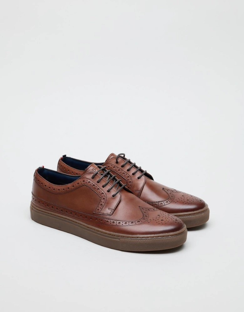 Preston Leather Men's Reddish Brown Lace-Up Shoes