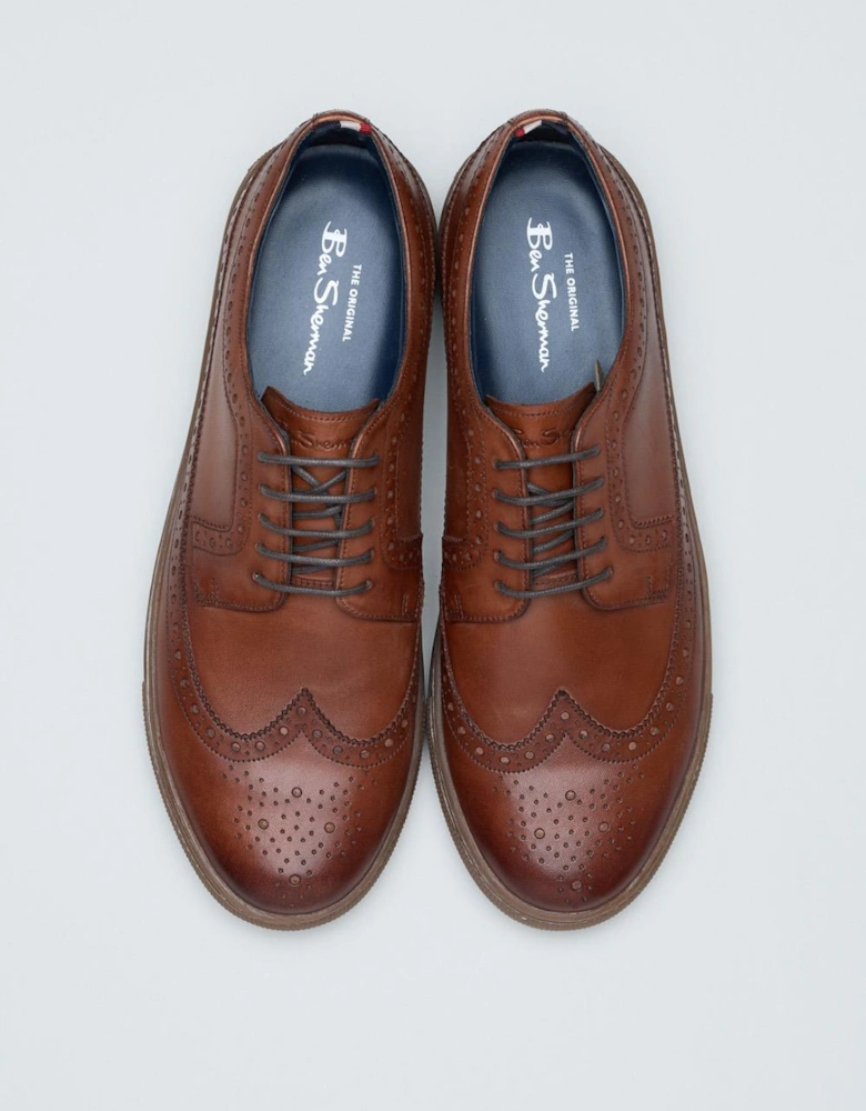 Preston Leather Men's Reddish Brown Lace-Up Shoes