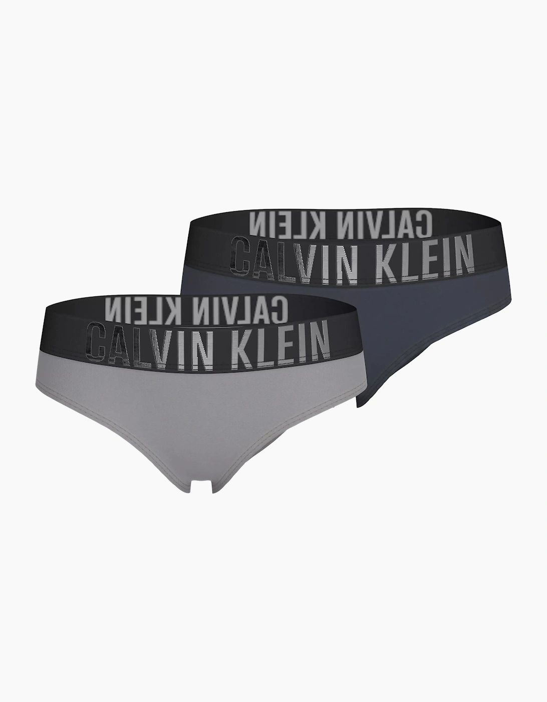 Calvin Klein Calvin Klein Girl's Girls 2-Pack Intense Power Bikini Briefs, Ash/Grey w/ silver