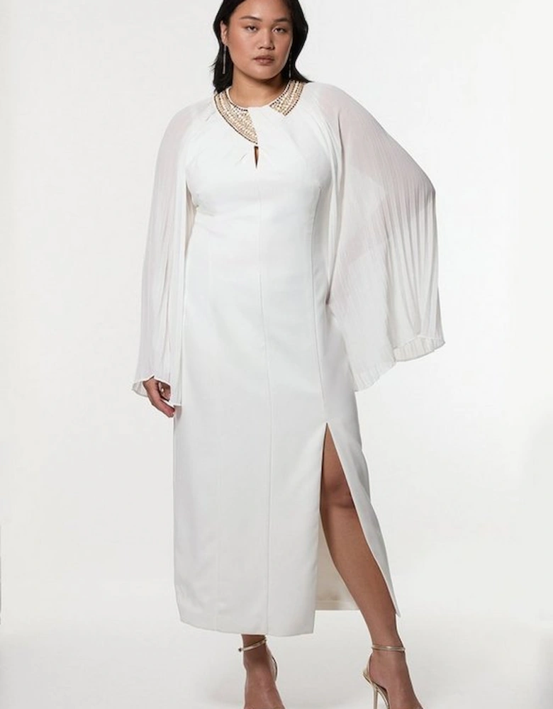 Plus Size Enamel Chain Detail Kimono Maxi Dress