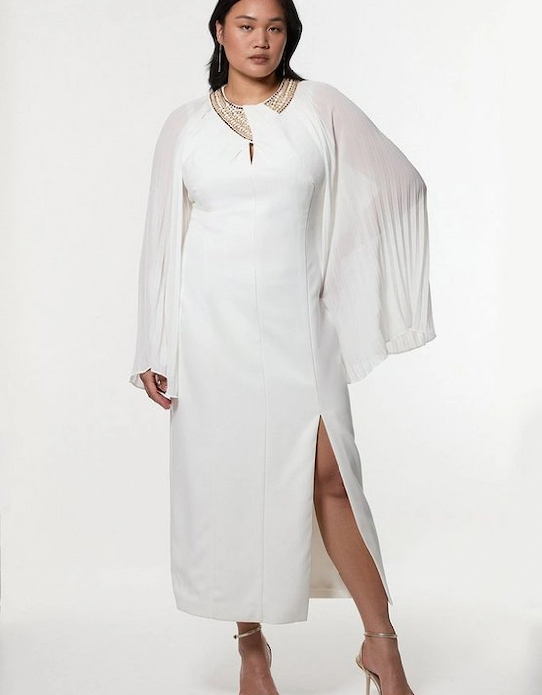 Plus Size Enamel Chain Detail Kimono Maxi Dress, 4 of 3