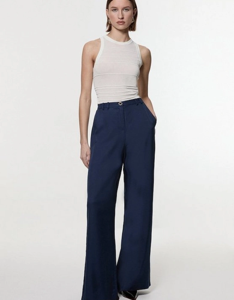 Tall Premium Viscose Linen Woven Straight Leg Trouser