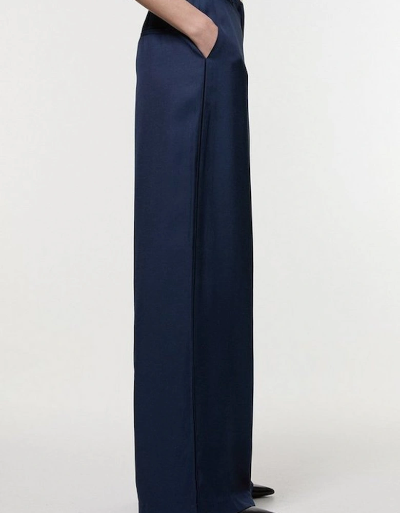 Tall Premium Viscose Linen Woven Straight Leg Trouser