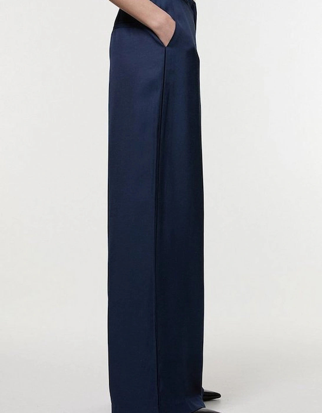 Tall Premium Viscose Linen Woven Straight Leg Trouser, 4 of 3