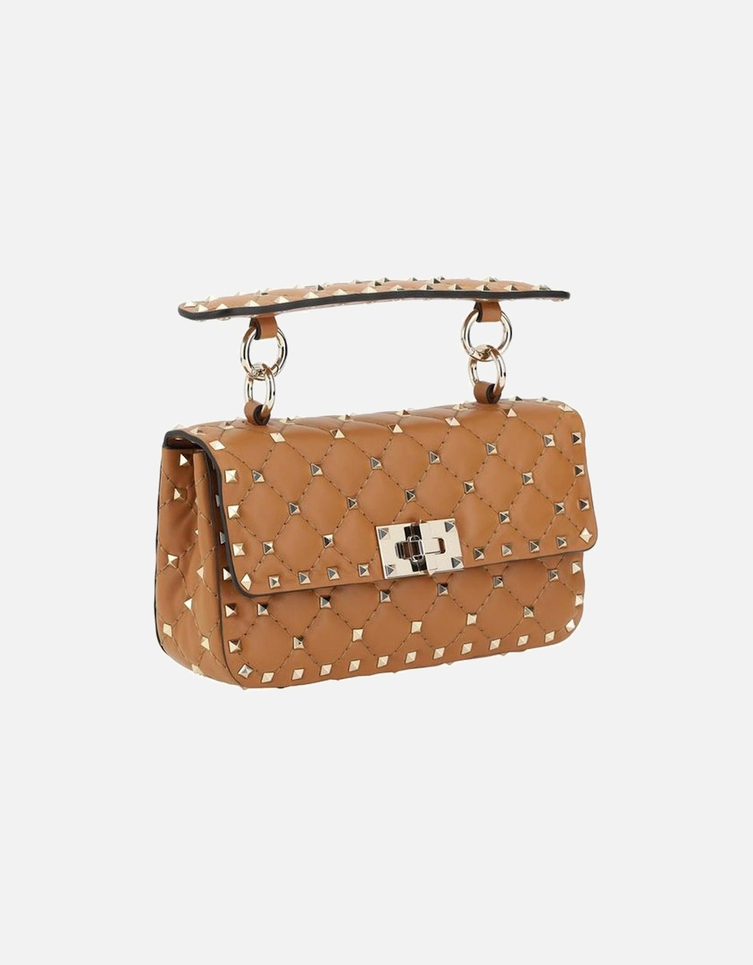 Rockstud Spike Small Leather Handbag Women - Brown