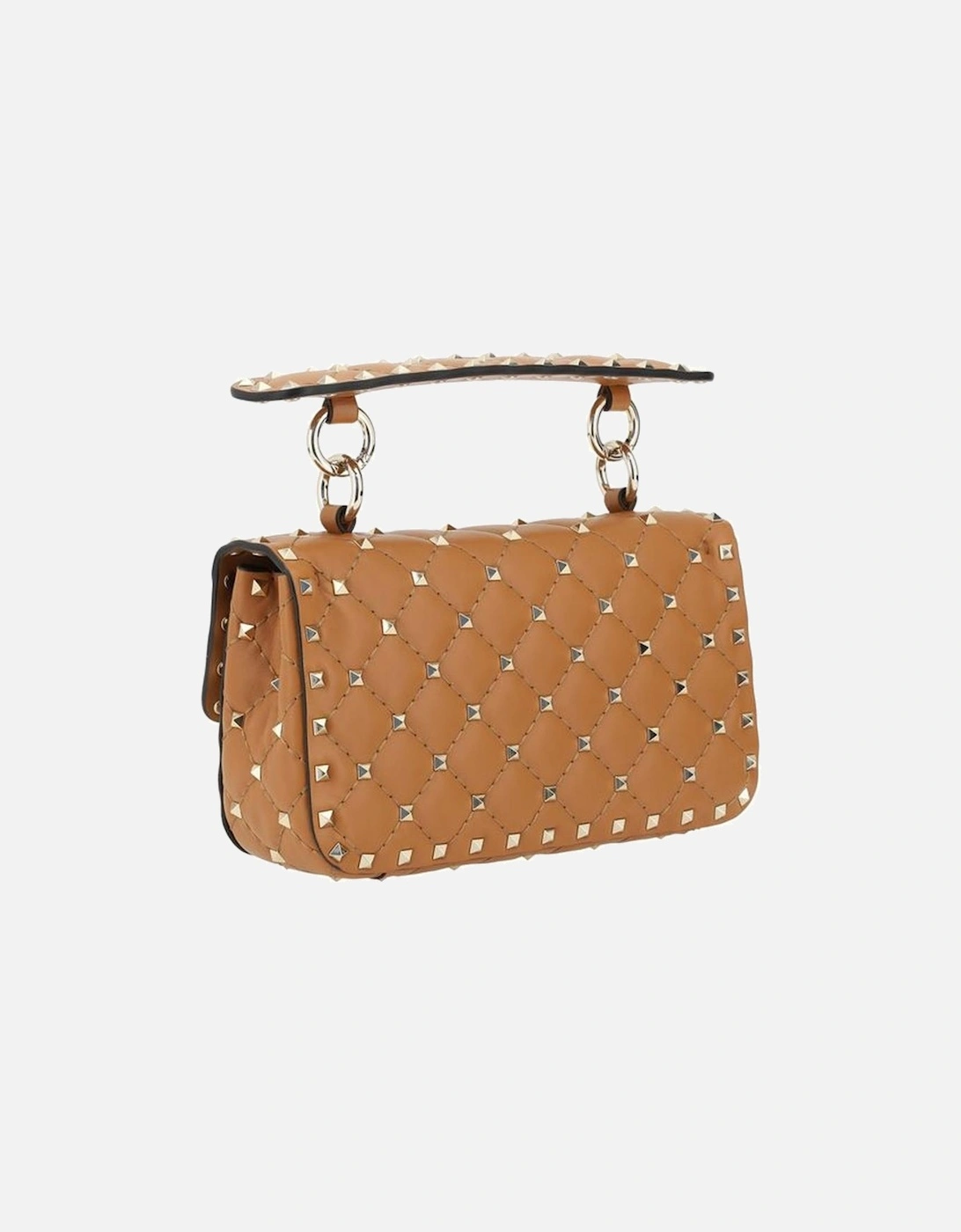 Rockstud Spike Small Leather Handbag Women - Brown