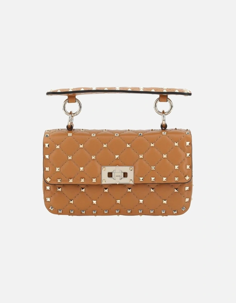 Rockstud Spike Small Leather Handbag Women - Brown