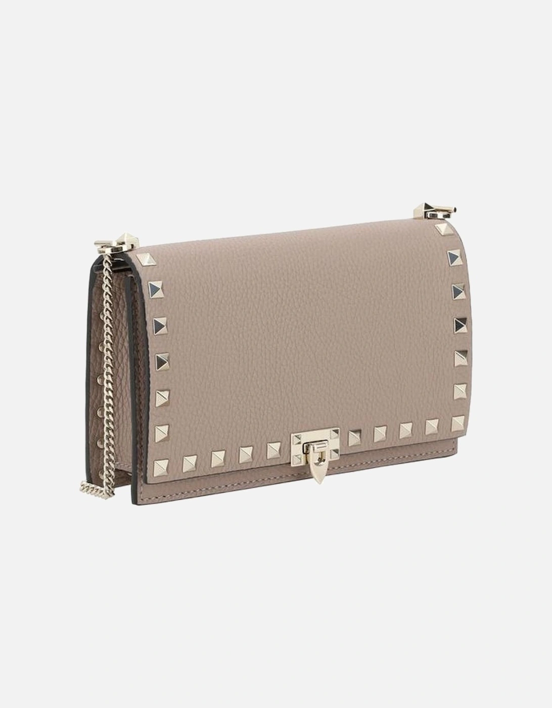 Leather Shoulder Bag with Rockstud Embellishments Women - Multicolor