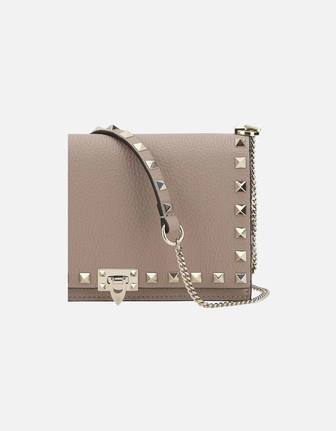 Leather Shoulder Bag with Rockstud Embellishments Women - Multicolor