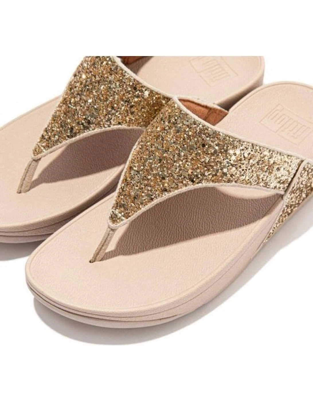 Lulu Glitter Toe Thong Platino