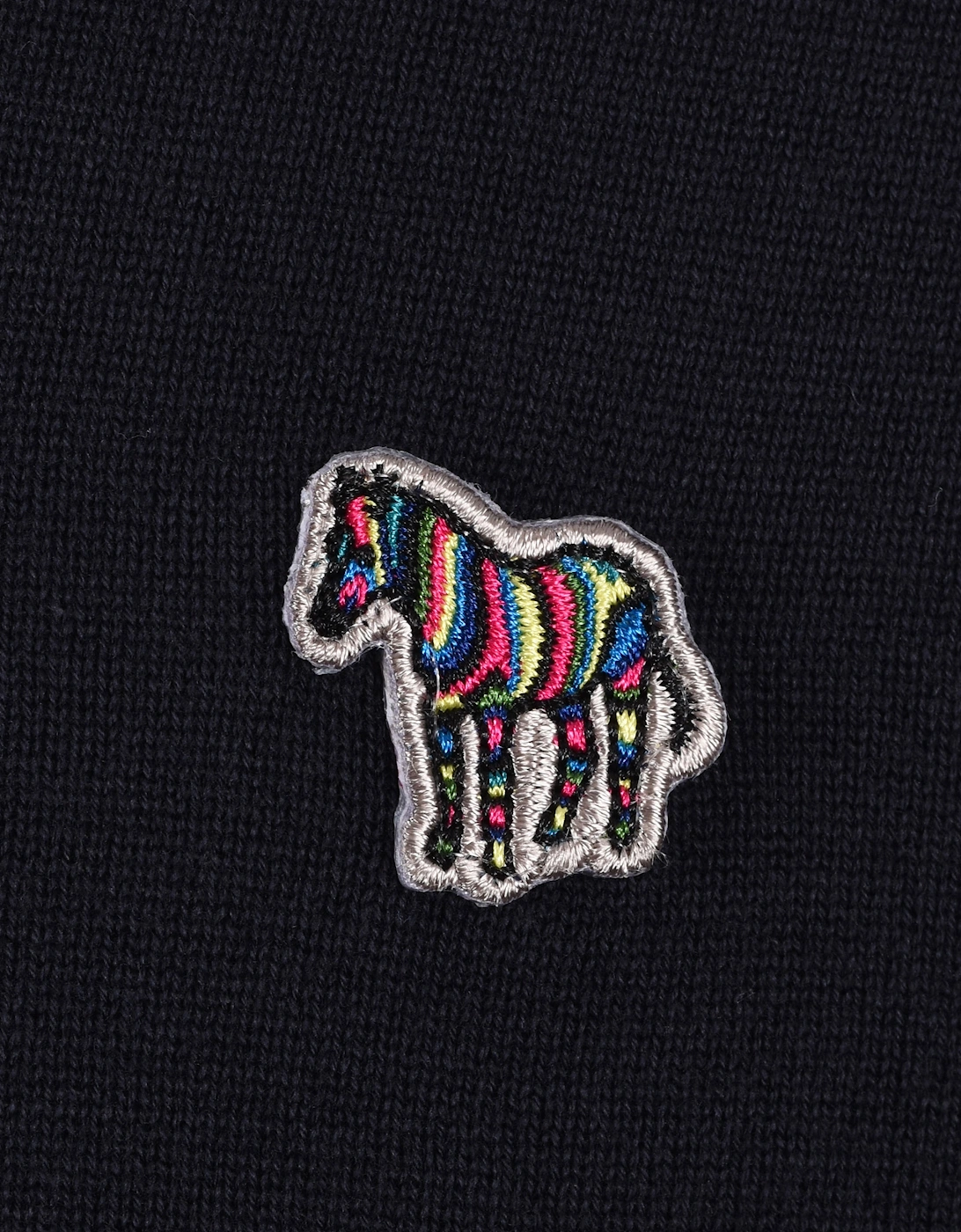 Zebra Logo Zip Neck Sweat Dark Navy