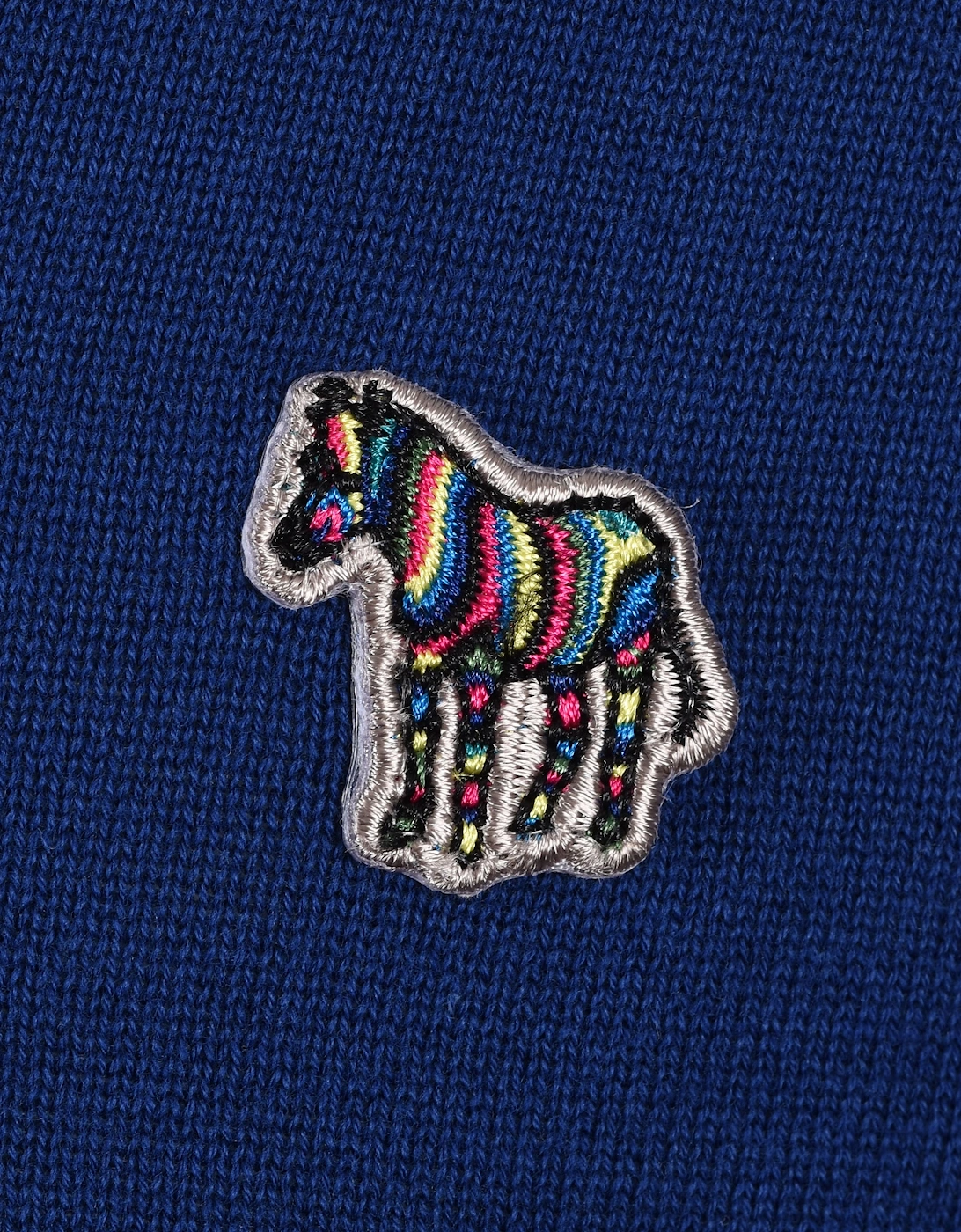 Zebra Logo Zip Neck Sweat Blue