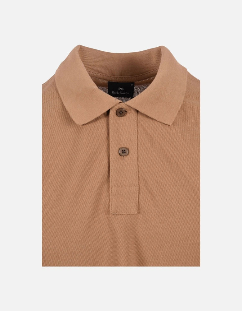 Reg Fit SS Polo Zebra Camel