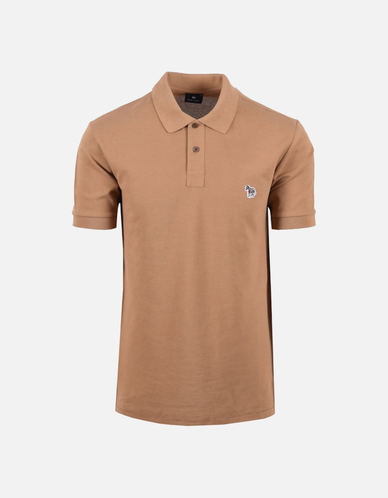 Reg Fit SS Polo Zebra Camel