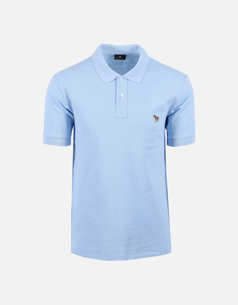 Reg Fit SS Polo Zebra Light Blue