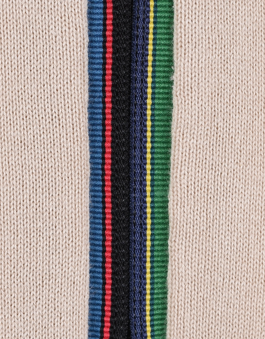 Zip Neck Knitted Polo Beige