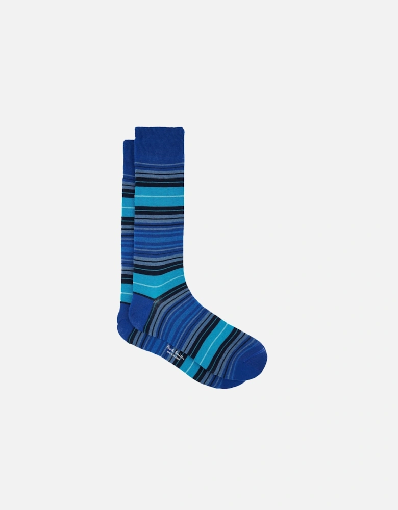 Jayden Stripe Socks Multi Blue Stripe