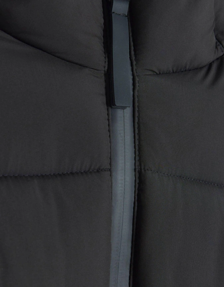 Quilted Hooded Padded Jacket - Black