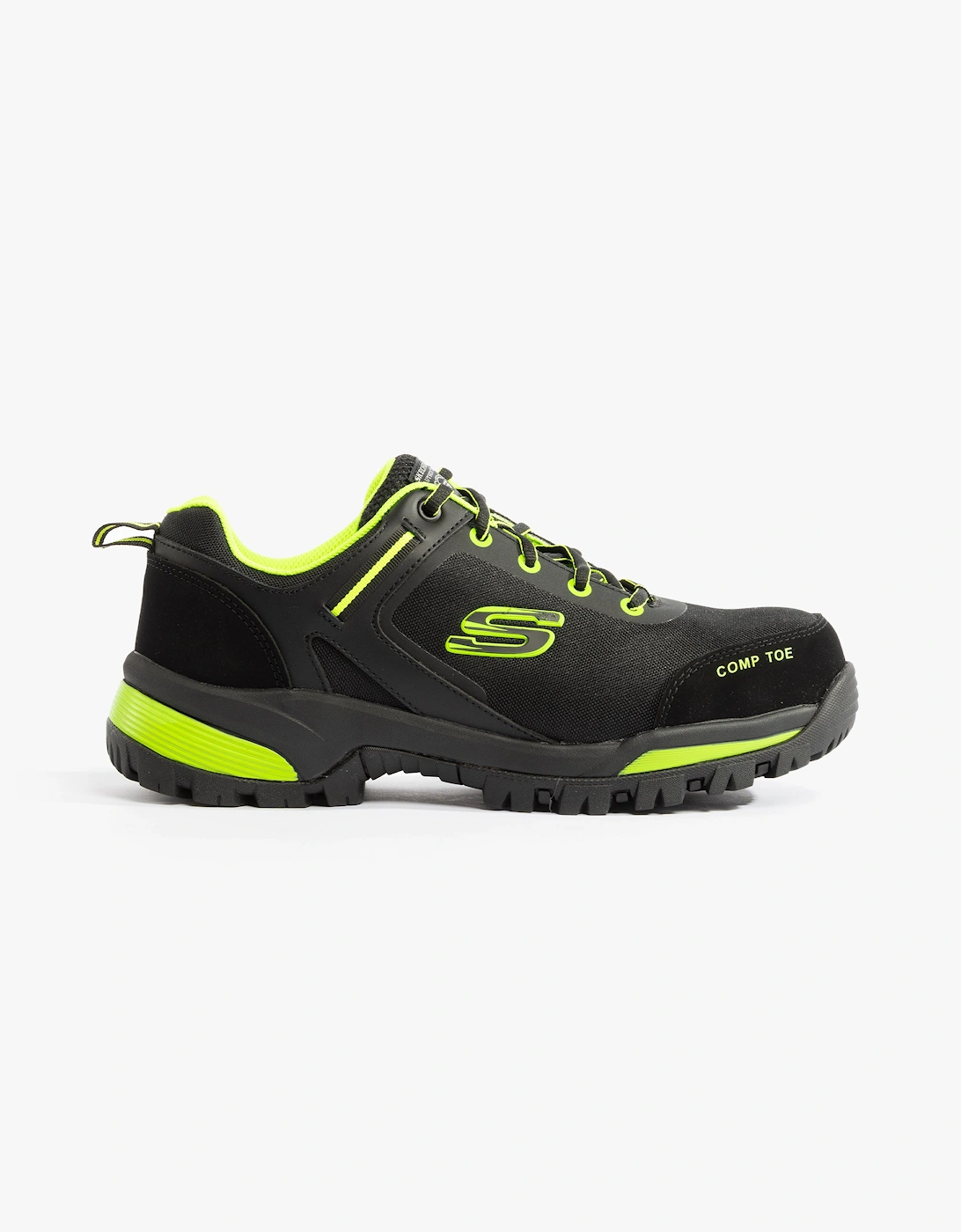 Men's Skechers Work 200188EC GATLON Mens Safety Trainers Black/Lime - Size: 8.5