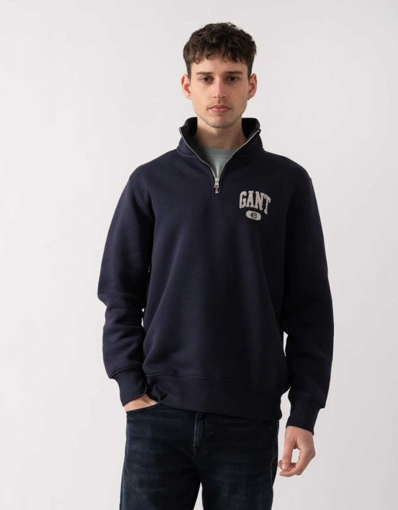 Mens Seasonal Graphic Half Zip Sweatshirt