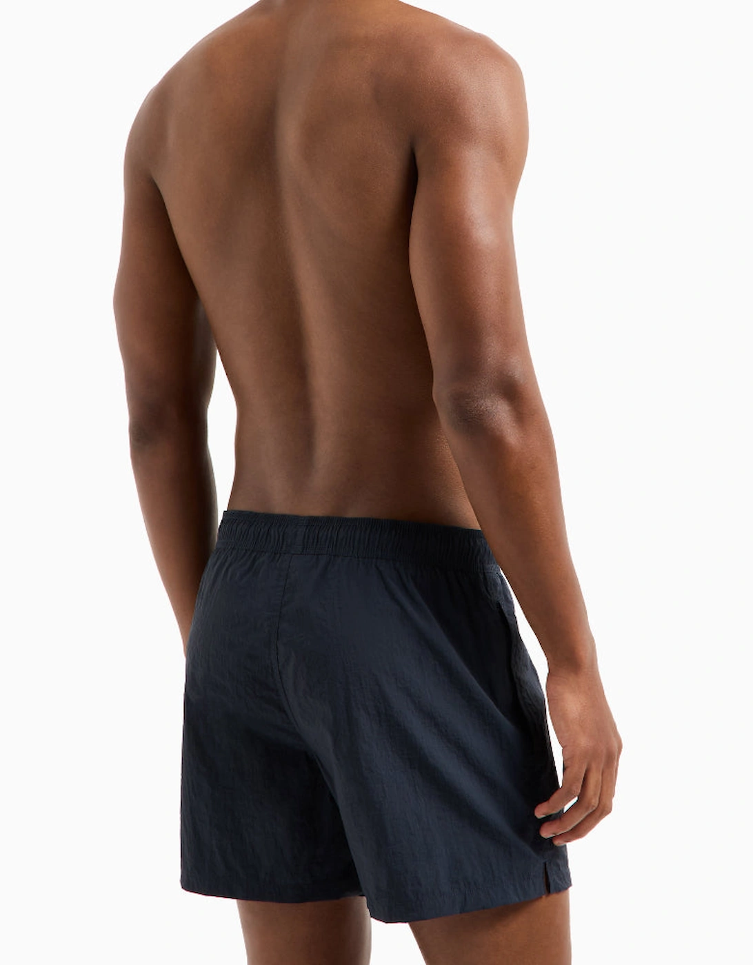 Embroidery Logo Swim Shorts, Armani Navy