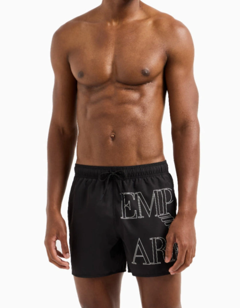 Bold Logo Swim Shorts, Black