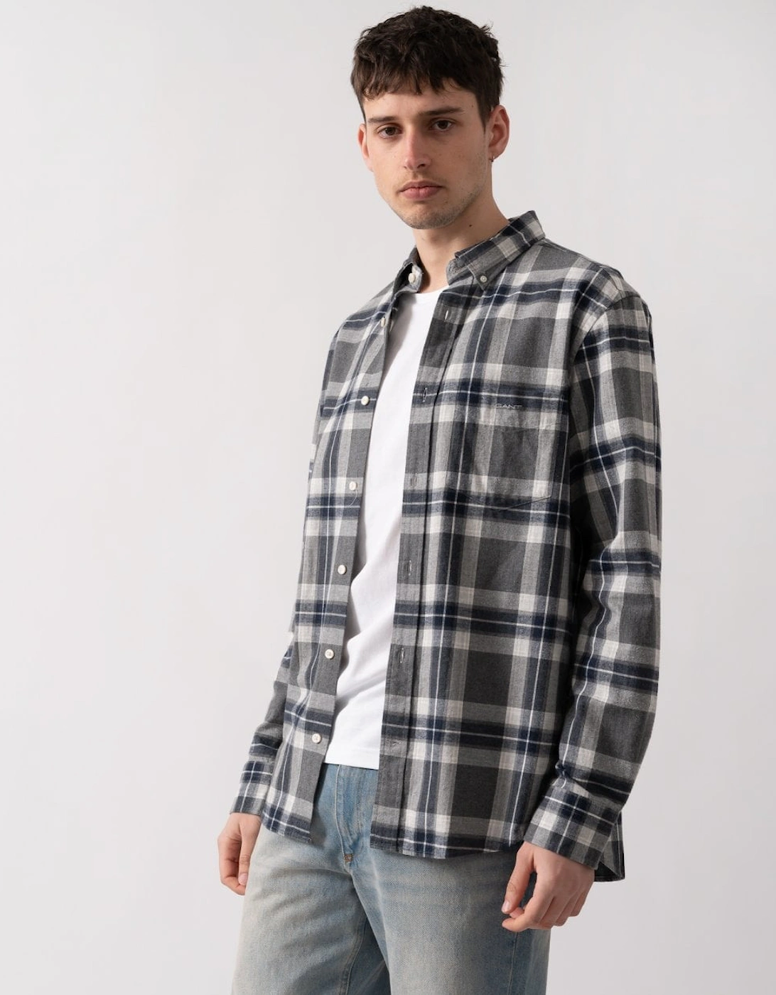 Mens Regular Fit Tartan Melange Check Shirt, 5 of 4