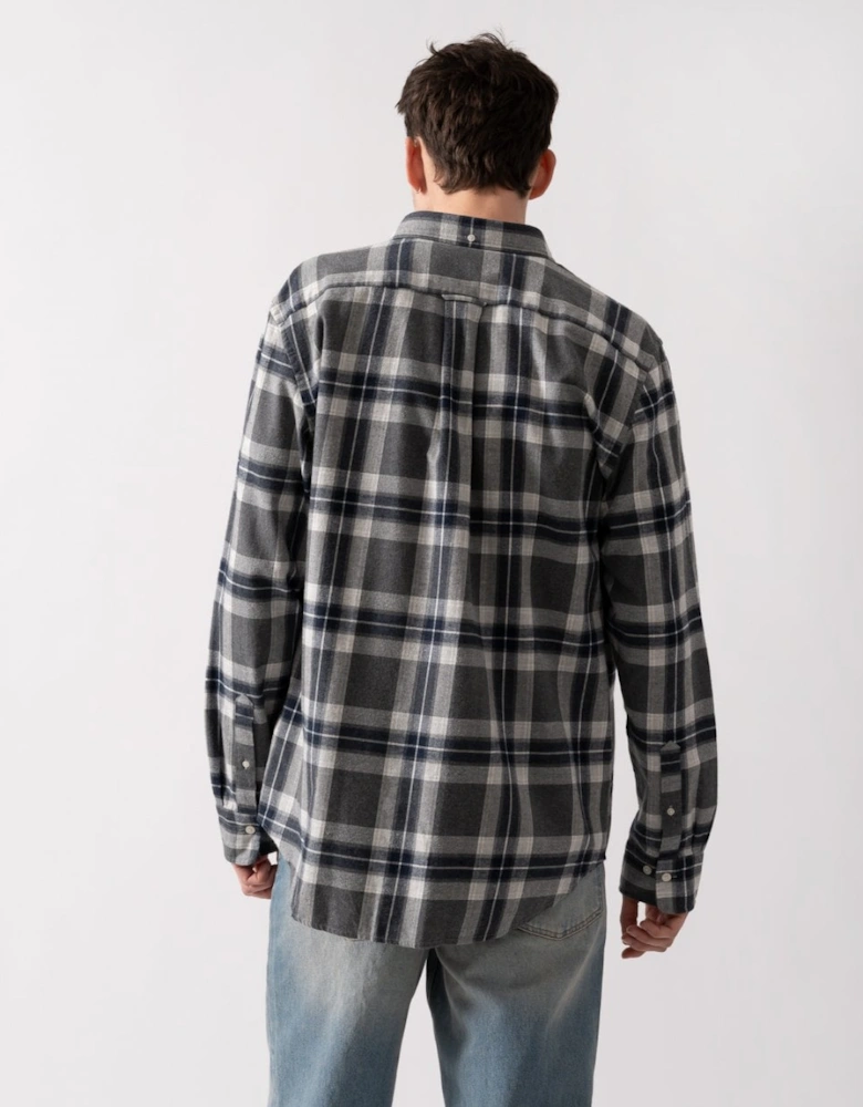 Mens Regular Fit Tartan Melange Check Shirt