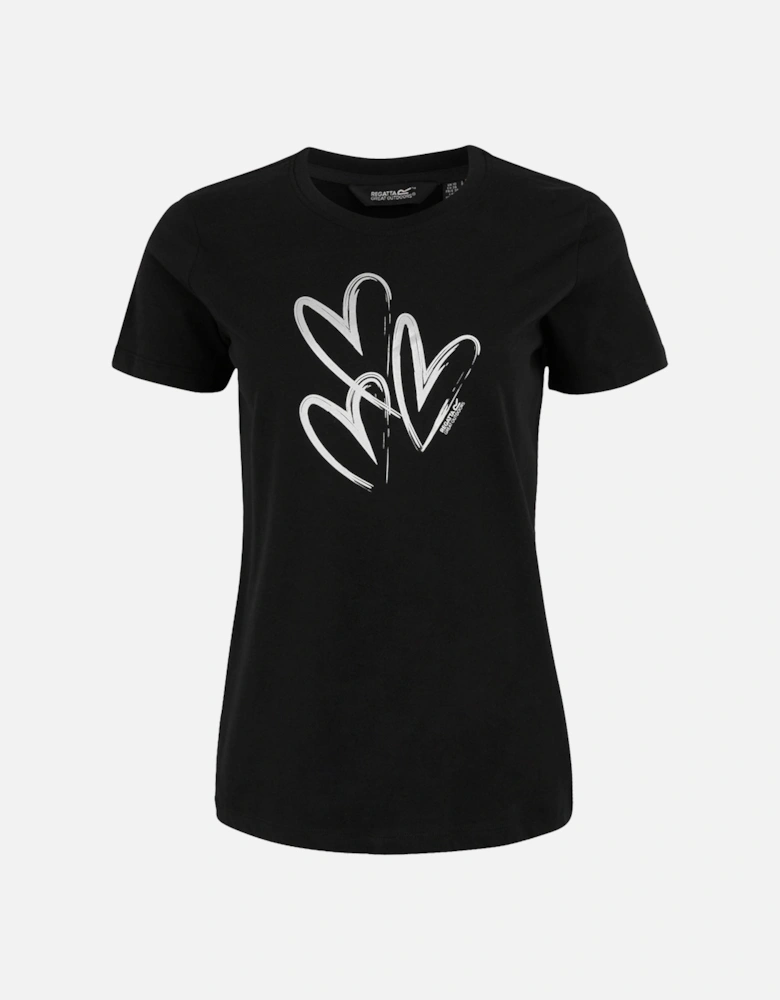 Womens/Ladies Filandra IX Foil Heart T-Shirt