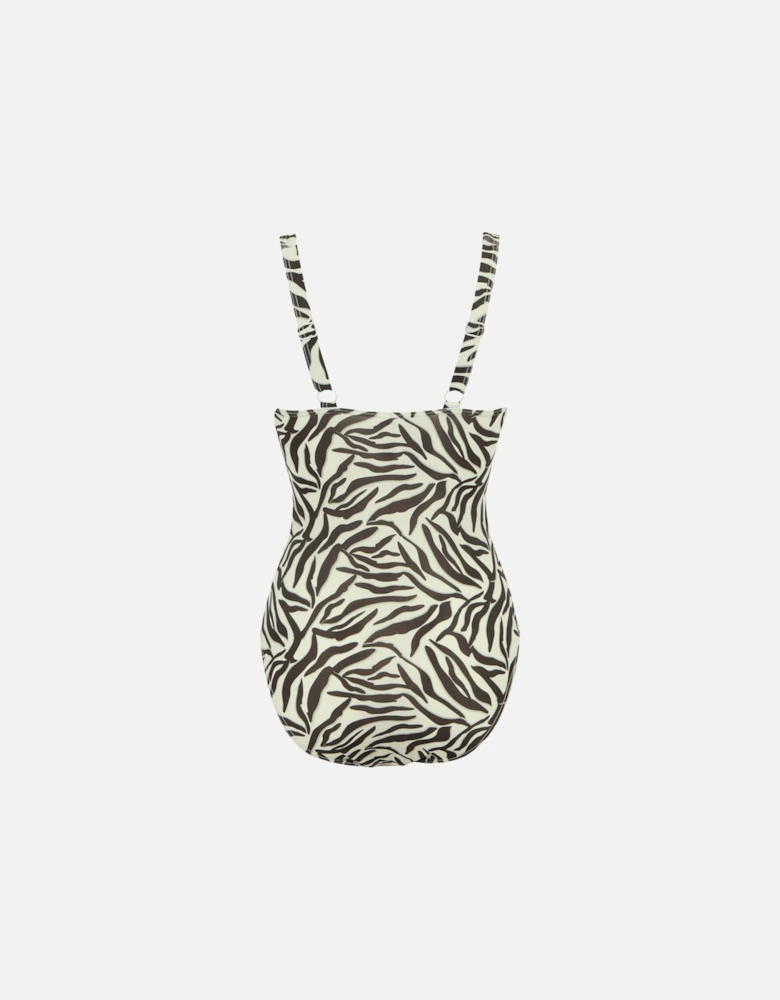 Womens/Ladies Sakari Zebra Print Tummy Control One Piece Swimsuit