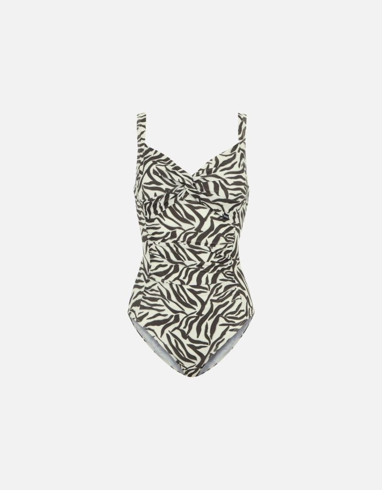 Womens/Ladies Sakari Zebra Print Tummy Control One Piece Swimsuit