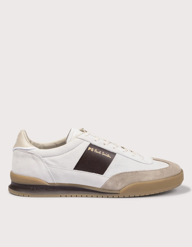 Dover White Brown Side Panel Trainers