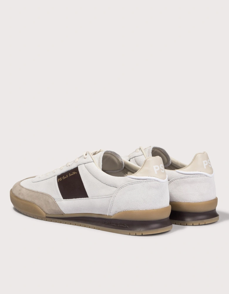 Dover White Brown Side Panel Trainers