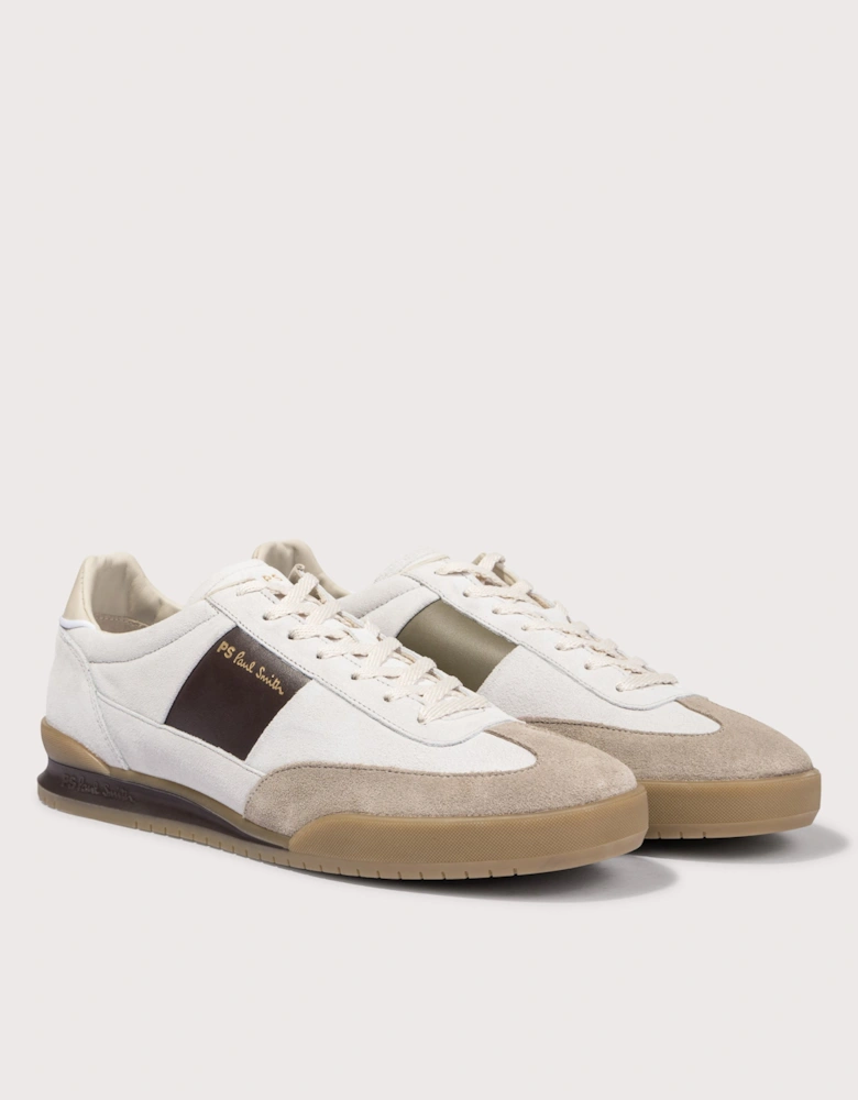 Dover White Brown Side Panel Trainers