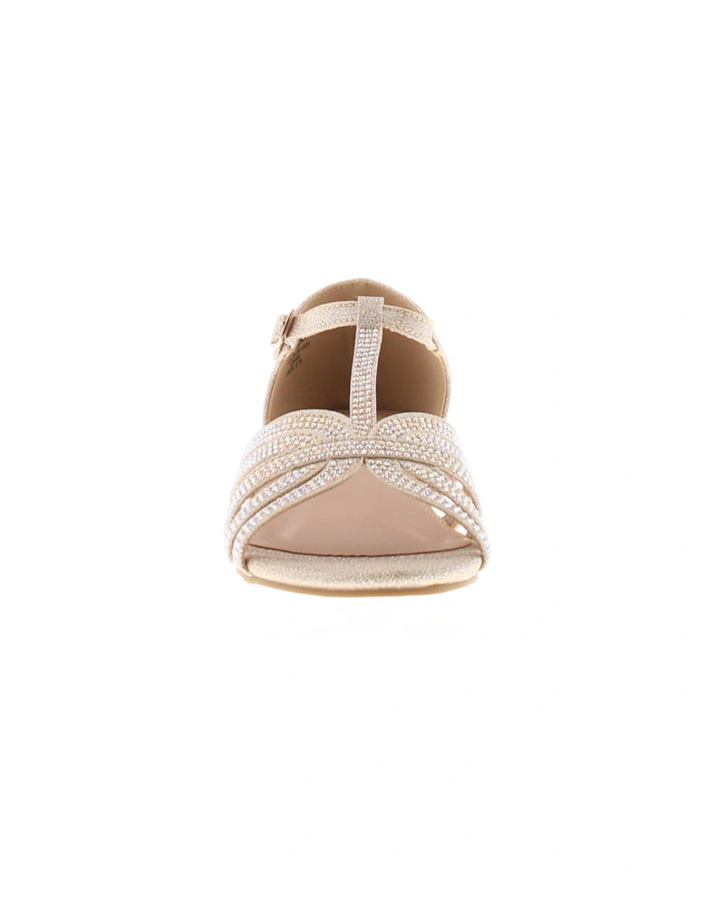 Younger Girls Strappy Sandals Amera gold UK Size