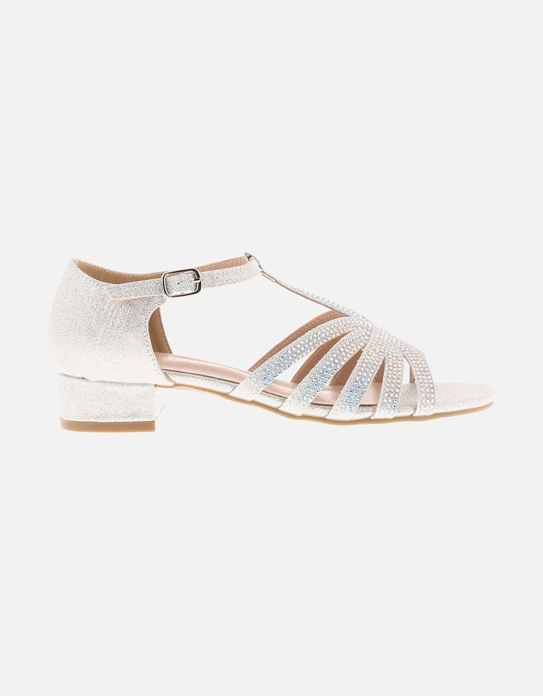 Younger Girls Strappy Sandals Amera silver UK Size