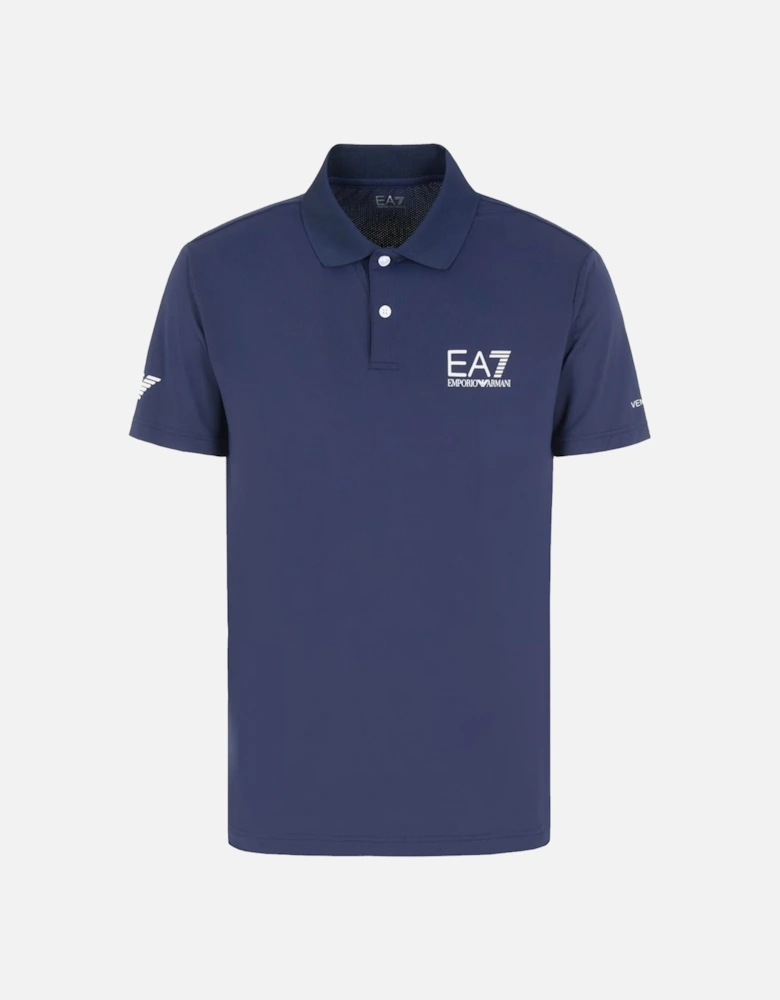 Emporio Armani Tennis Pro Technical Polo Shirt Navy Blue