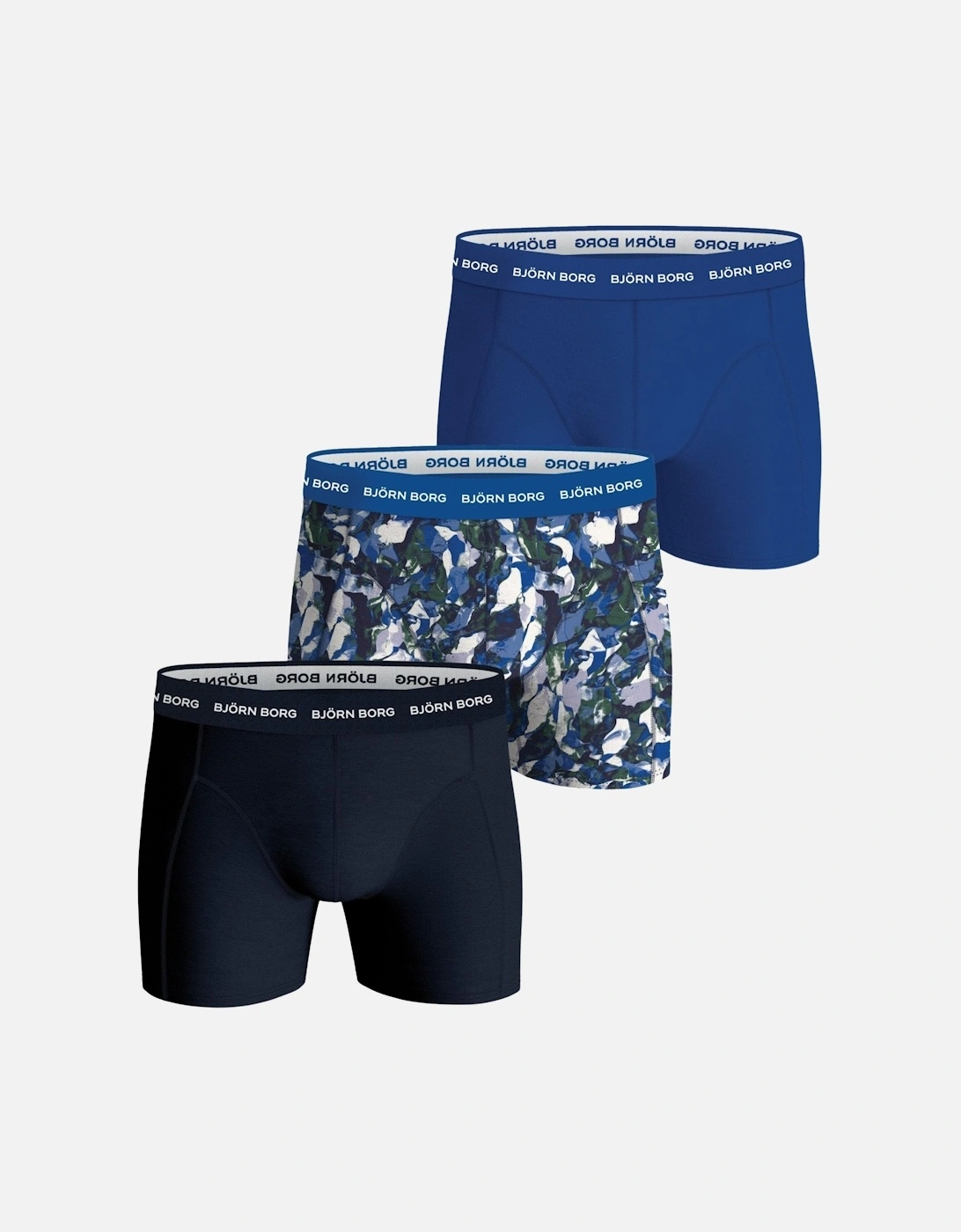 3-Pack Painted Leaves Print Boxer Briefs, Blue/Navy, 4 of 3