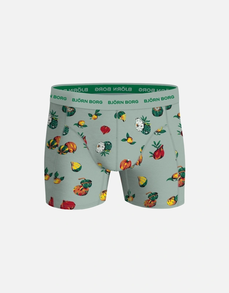 3-Pack Fruit Print Boxer Briefs, Olive/Orange