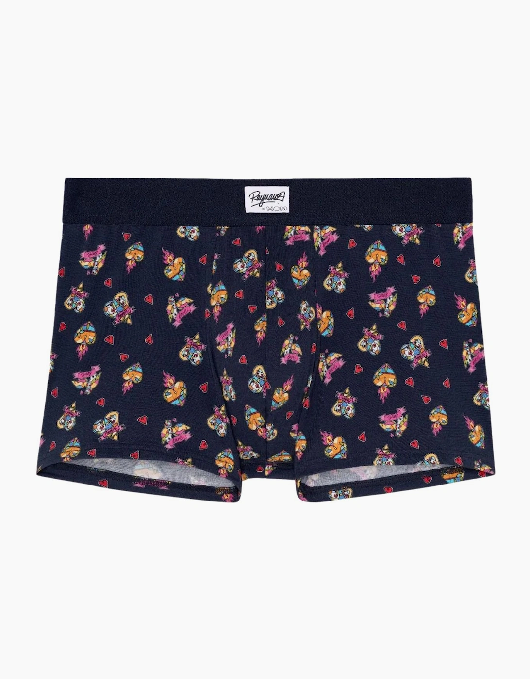 Hom Men's Navy Love Story Boxer Trunk,  39/38/32 Xxl