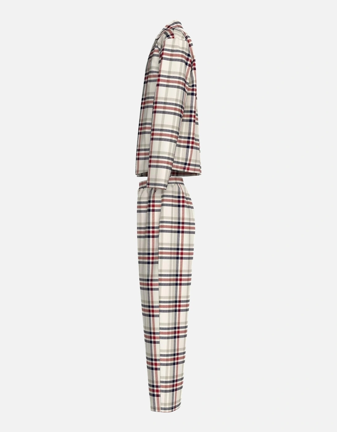 Kids Tartan Flannel Pyjama Set, Heritage Check Ivory