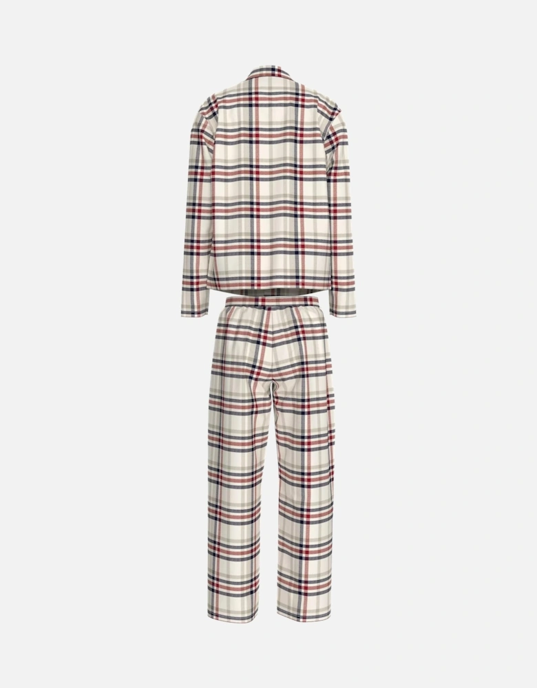 Kids Tartan Flannel Pyjama Set, Heritage Check Ivory