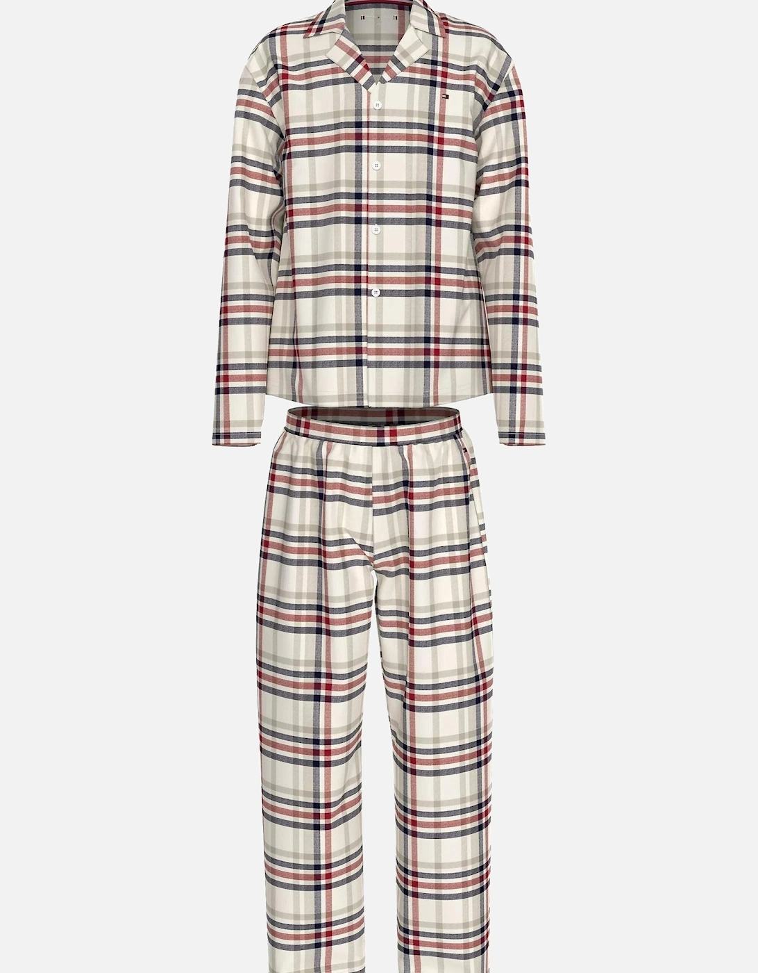 Kids Tartan Flannel Pyjama Set, Heritage Check Ivory, 6 of 5