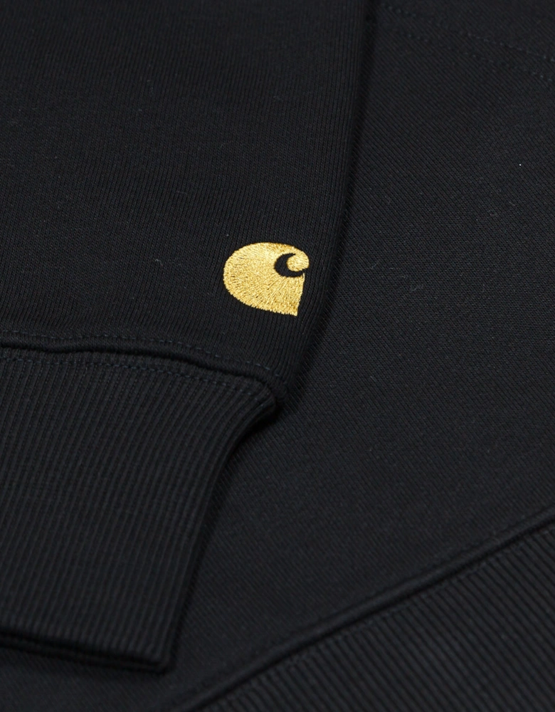 Chase Neck Zip Sweatshirt - Black/Gold