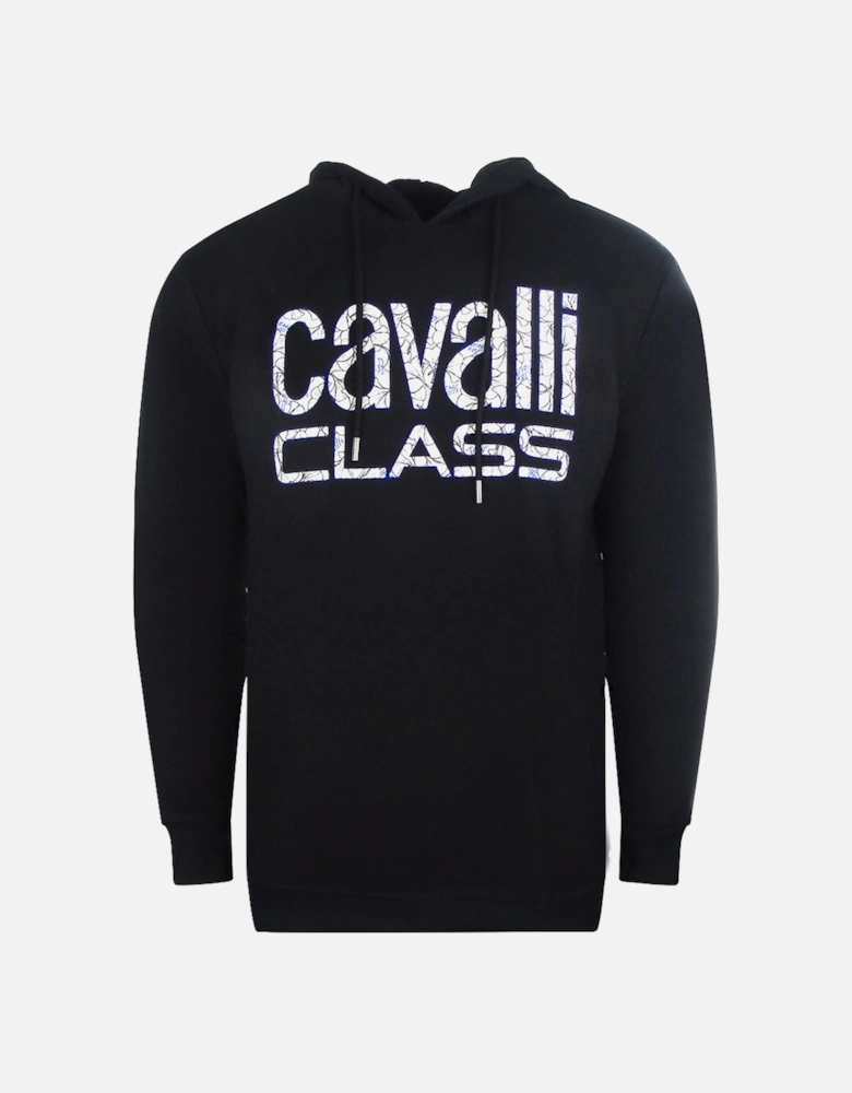 Cavalli Class Floral Logo Black Hoodie