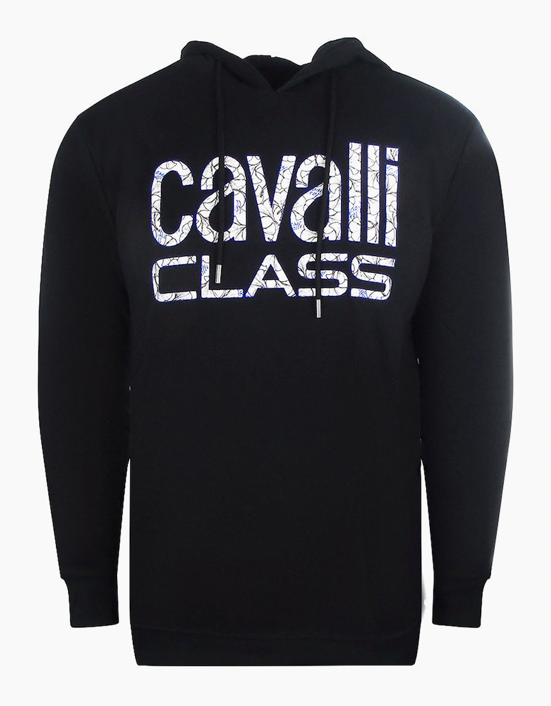 Roberto Cavalli Men's Black Cavalli Class Floral Logo Hoodie - Size: 44